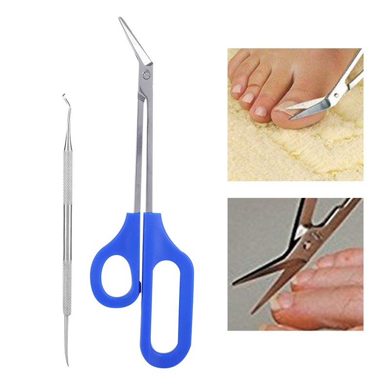 Toenail Scissors with Long Handle, Stainless Steel Pedicure Nail Tool