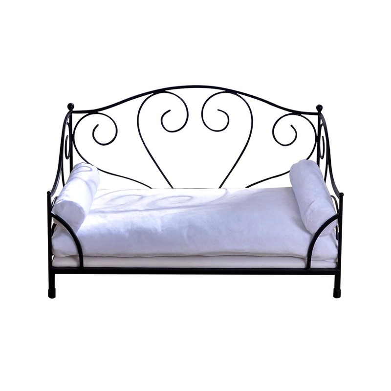 BabyLand Summer Metal Frame Pet Bed, Animal Lounge Detachable Bed