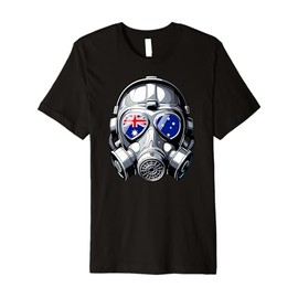 Mens Australian Flag Australia Pride Heritage Man Gas Mask Premium T-Shirt