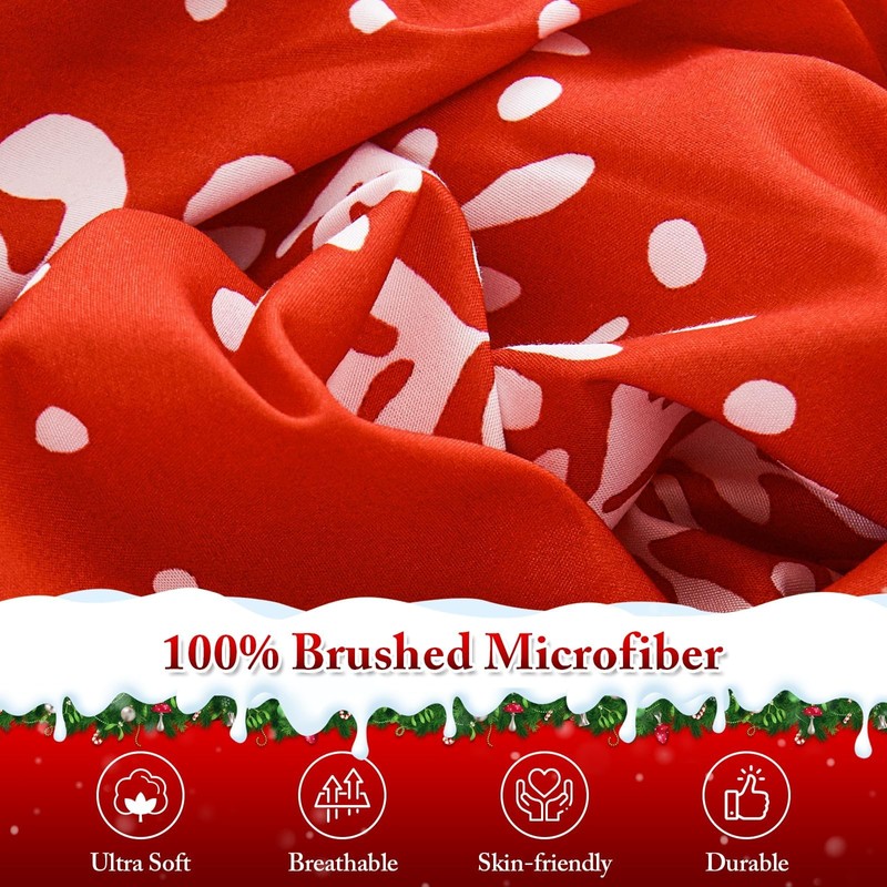 YIYEA Christmas Comforter Set, 7 Pieces Bed in a Bag,