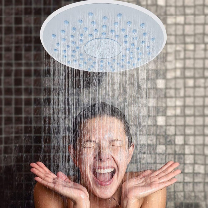 19Cm Round ABS Silicon Rubber Screwed Design Rainfall Top Shower