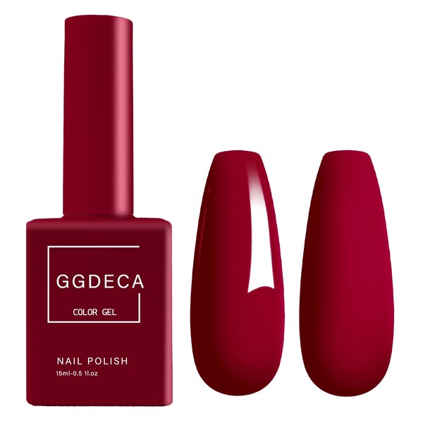GGDECA 15ml Dark Red Gel Nail Polish,1Pcs Deep Red Gel