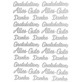 Ideen mit Herz 3D Sticker Deluxe | For Weddings, Various Wedding Motifs | Raised Stickers | Sheet Size: 21 x 30 cm (Congratulations | Silver)