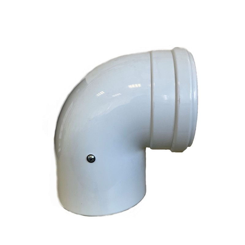 Uzman-Versand, 90° Concentric Air/Exhaust Elbow Diameter 80/125 mm, Inner Plastic