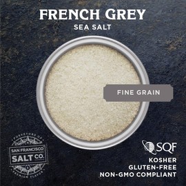 French Grey Sea Salt 2 lb Bag - Fine Grain Celtic Salt (Sel Gris) from Guérande France - All-Natural, Kosher Gourmet Sea Salt for Cooking, Seasoning & Grilling