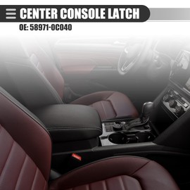 X AUTOHAUX Center Console Latch, Center Console Lid Door Lock Lever, for Toyota Tacoma 2015-2022, ABS, with 1pcs Screwdriver, 58971-0C040, Black, 1 Set