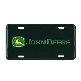 John Deere License Plate with AG Logo, Black