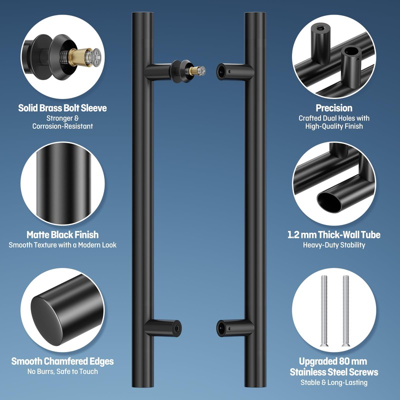 Ranbo Ladder Style 18" Push Pull Door Handle,Back to Back,