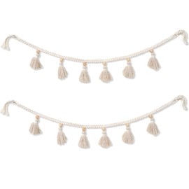 Dtoterul Macrame Wall Hanging, Pack of 2, Garland, Cotton Woven Tapestry, Macrame Wall Hanging, Decoration, Hanging Fringe Garland, Macrame Garland, Macrame Decoration, Wall for Wedding Party