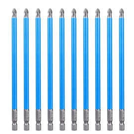 Gasea 10pcs 150mm 1/4 inch Hex Shank Long Phillips Driver Drill Bit Magnetic Cross Head Long Screwdriver Bits - PH2