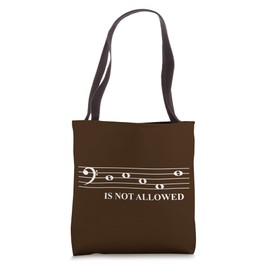 D E C A F is not allowed (bass clef, white) Tote Bag