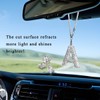 DXNQ Bling Initial Car Rear View Mirror Ornament, Crystal Sparkling