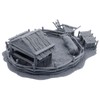 Tabletop Gaming Miniatures Terrain Paintable Oxen Enclosure with Removable Roof,