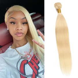 Jreitsere Bundles Human Hair Extensions 613 Straight Wave 1 Boule 100 g 613 Bundles Human Hair Extensions 10A 100% Natural Human Hair 24 Inches / 613 cm