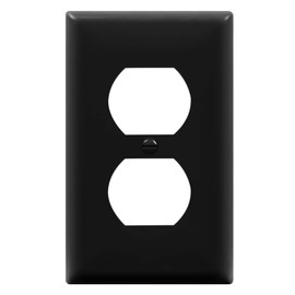 ENERLITES Duplex Receptacle Outlet Wall Plate, Size 1-Gang 4.50" x 2.76", Unbreakable Polycarbonate Thermoplastic, 8821-BK, Black