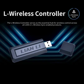 Lian Li UNI Fan L-Wireless Controller for Computer Fans, Works with SL-Infinity, CL Wireless, SL & TL Wireless, Strimer Wireless, and Hydroshift II with PWM SATA Cable - Black (RF-T-B)