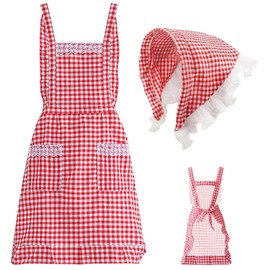 ZPSCXQ Aprons for Women, Kitchen Apron with Adjustable Ties and Lace Headband, Cotton Bib Apron for Cooking Baking Gardening, Practical Gift for Women and Girls