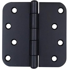Hinge Outlet Black Stainless Steel Door Hinges - 4 Inch with 5/8 inch Radius, Non-Removable Pin, Rust Resistant - Black - 6 Pack for 2 or 3 Doors