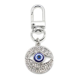 Jasimkiss Evil Eye Keychain Car Key Ring Bag Purse Good Luck Amulet protection Charm Keychain for Women Men (B)