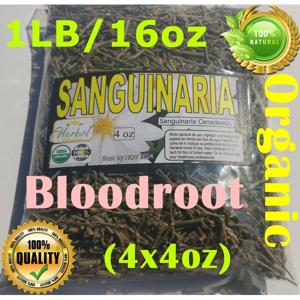 Sanguinaria Hierba Te, Blood root, Coon Root, Sanguinaria canadensis 16oz !!!