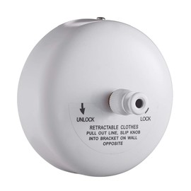 JOOM Retractable Clothesline Stainless Steel Heavy Duty 9Feet(MAX) for Hanging Drying in Bathroom Laundry Hotels, Chrome Finish,Round Style (Round B, White)