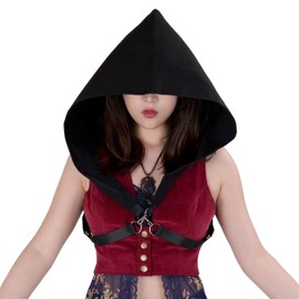 Gothic Hood with Shoulder Straps, Cosplay Hood for Assassin Costume, Hooded LARP Fancy Dress