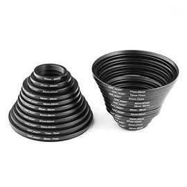 K&F Concept 11 Step Up Rings and 11 Step Down Rings Set for 26mm + 30mm + 37mm + 43mm + 52mm + 55mm + 58mm + 62mm + 67mm + 72mm + 77mm + 82mm KF-SKU0802