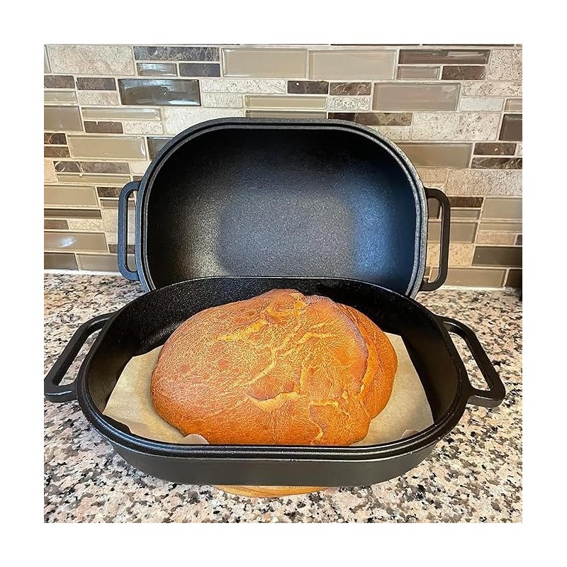 Cuisiland Large Heavy Duty Pre-seasoned Cast Iron Bread & Loaf