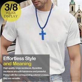 IYL Byzantine Cross Necklace Set for Men Large Cross Necklace for Men