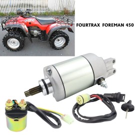 Motorsupermarkets Starter for Honda TRX450FM FourTrax Foreman S 2002-2004 with Relay & Key Switch