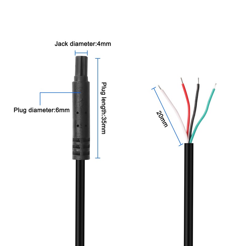 MEIRIYFA 4 Pin Dash Cam Cable Rear Camera Pigtail Cable,4