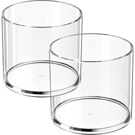 MaxGear 2 Pack Pen Holder Acrylic Cylinder Container, Round Pencil Holder for Desk Pen Cups for Utensil Makeup Brush Holder, Clear Stationery Organizer for School Home Supplies Office Desk Accessories