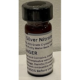 Silver Nitrate Crystal Powder 5 Grams / >99.9% Pure ACS Grade / 5g