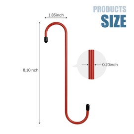 QIANCAIWANG 2 Pack Brake Caliper Hanger, Auto Caliper Hooks with Rubber Tips, Universal Automotive Tools for Braking, Bearing, Suspension Work (2, Red)