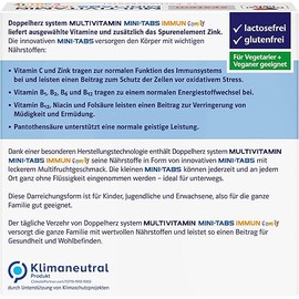 Doppelherz System Multivitamin Mini Tabs Family - Nutrients for the Whole Family - Vitamin C and Zinc for the Immune System - 20 Portion Bags