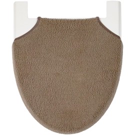 Kakiuchi Toilet Seat Cover for Wash, Heating, U-Shape, O-Shape, and Dual Use Types, Width 34 x Depth 38 x Height 2 cm, Brown, Adjustable Fit, Hook Adjustment Bar Included, SELECT JUST FIT