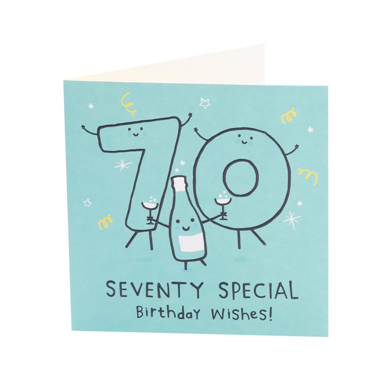 UK Greetings 70th Birthday Card for Him/Her/Friend - Blue Design