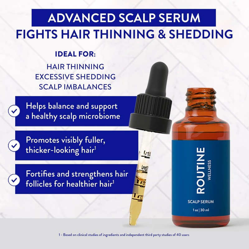 Routine Wellness Scalp Serum for Thinning Hair – Promotes Visibly-Thicker,