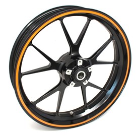 Wheel Rim Sticker Rim Stripes Width 7 mm Matt Gloss Carbon with Mounting Tool 16 / 17 / 18 / 19 Inch Accessories for Car, Motorcycle Rims Sticker (Orange)