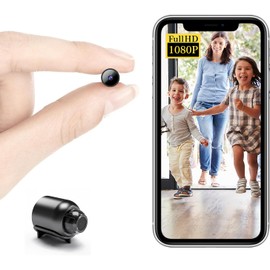 Small Wireless WiFi IP Camera,HD1080P Portable Mini Cameras with Video Recording Live Feed,Baby Monitor,Nanny Cam,with Night Vision,Motion Detection,Cloud Storage for Security with iOS Android APP