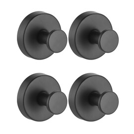Benvo Suction Cup Hooks No Drill Hooks Stainless Steel Hanging Hooks for Shower, Bathroom, Kitchen to Hang Towels, Robes, Loofah, Waterproof Hooks Mounting on Glass Doors Tile Mirrors(4 Pack, Grey)