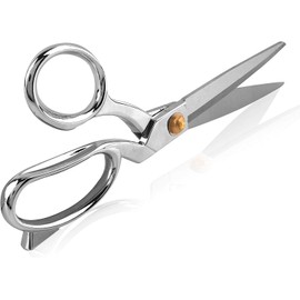 AMORNPHAN 10" Heavy Duty Tailor Scissors Stainless Steel Shears Sewing Dressmaking Multi-Purpose Cloth Cutting Fabric Leather and Raw Materials 10 inch (Silver)