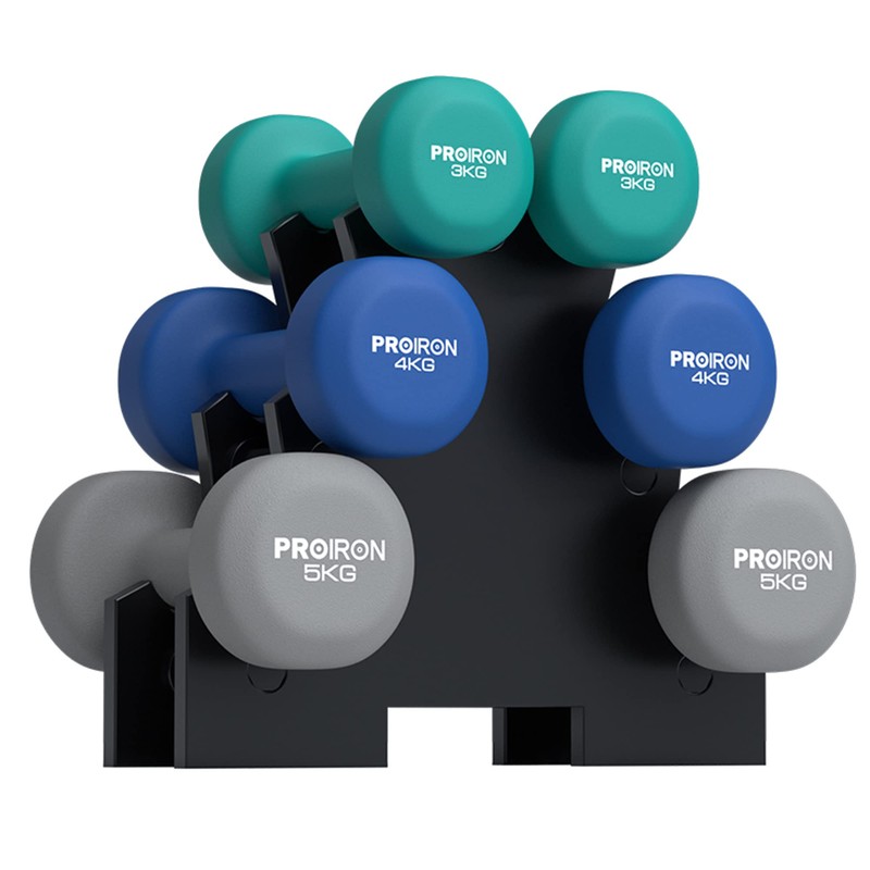 PROIRON Dumbbell Holder (6 Count) 3 Levels Plastic Material