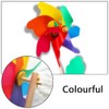 5 Pcs Wind Spinners Wooden Pole Rainbow Windmill Plastic Rainbow