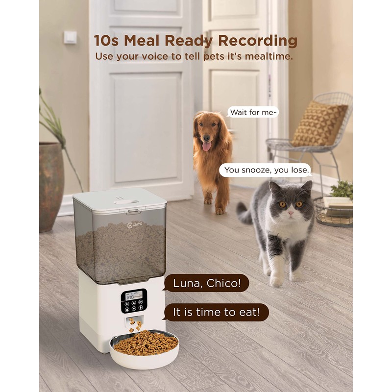 Ciays Automatic Cat Feeder, 5.6L, 4 Meals Per Day, Pet