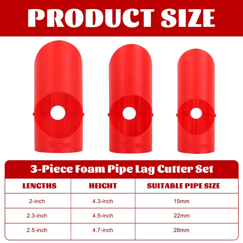 LYPPUL Pipe Lagging Insulation Foam Cutter Tool for 15mm, 22mm,