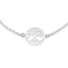 Vanbelle Sterling Silver Jewelry Filigree Tree of Life Charm Bracelet with Rhodium Plating for Womens