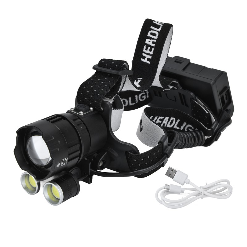 XHP160 Strong Headlight USB Charging Adjustable Waterproof Head Mounted Telescopic
