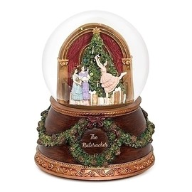Nutcracker Glitterdome 6 x 4.5 Resin 100MM Snow Globe Plays The Nutcracker Ballet