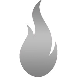 ANGDEST Flame Silhouette (Metallic Silver) (Set of 2) Premium Waterproof Vinyl Decal Stickers for Laptop Phone Accessory Helmet Car Window Bumper Mug Tuber Cup Door Wall Decoration